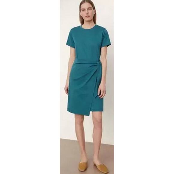 Vince Dresses & Skirts - VINCE Tie-waist T-shirt Dress Green Blue Teal Size S